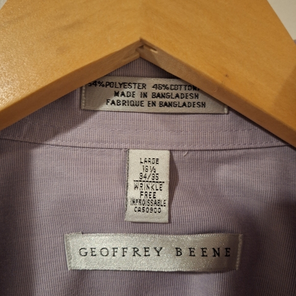 Geoffrey Beene Men's Wrinkle Free Dress shirt - Lavender Size Large - Picture 4 of 5